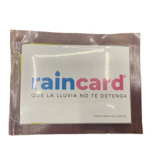 PE de moda desechable para hombres y mujeres Card de lluvia Ponchos Pocket Rain Tarjeta de lluvia